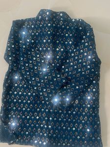 Sequin Embellished Teal kurta