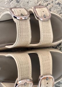 Stylish Beige Buckle Sandals