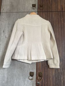 Cream Double-Breasted A-Line Jacket