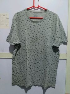 Oversized Grey Doodles Print Tshirt