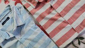 Striped Button-Down Shirts - Set of 2