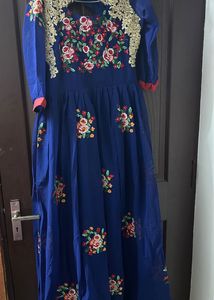 Blue Georgette Embroidery Anarkali