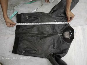 Men's  0Leather Bomber Jacket