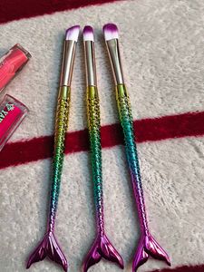 Mermaid Makeup Brush Set &amp; Lip Gloss