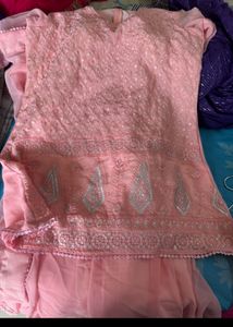 Peach Pink Sharara Suit