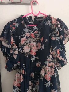 Floral Print Chiffon Dress
