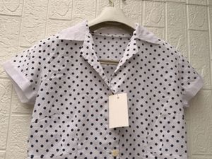 new with tag Cute Polka Dot Cropped Shirt