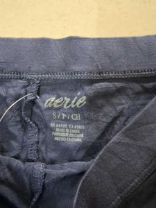 S Navy Blue Lace Trim Sleep Shorts
