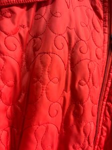 Red Quilted Hooded Jacket