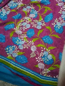 Blue new saree flora print