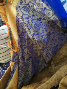 New Saree It Is Very Combination Yellow And Blue C