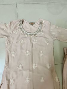 Elegant Baby Pink Embroidered Kurta Set with Dupat