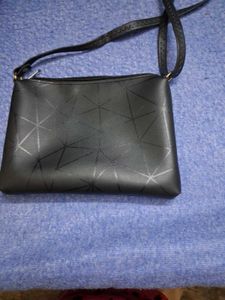 Chic Black Geometric Crossbody Bag