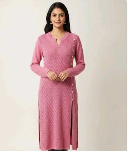 Elegant Pink Woollen kurta