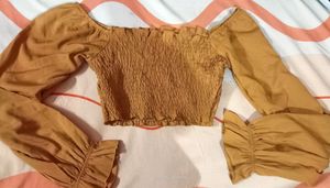 Mustard Ruched Top