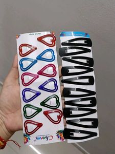 Cute Heart &amp; Classic Snap Hair Clips Set
