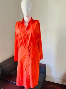 Orange Shirt Dress