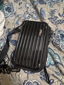 Stylish Black Mini Suitcase Crossbody Bag