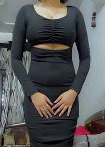 Front Cut Bodycon Dress