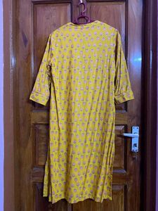 Yellow Printed Kurta