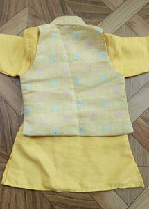 Yellow Ethnic Kurta Set with Jacket