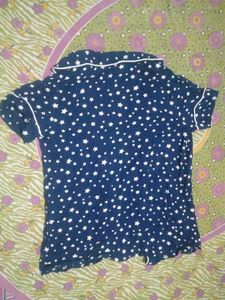 Cozy Star Print Pajama Top