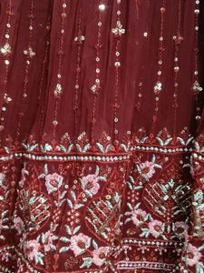 Maroon Sequinned Lehenga Choli