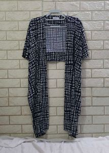 Calvin Klein Geometric Open-Front Cardigan