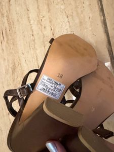 Chic Brown Strappy Block Heels