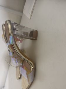 Iridescent Clear Strap Heels