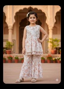8-10 year Girls Floral Print Sharara Suit