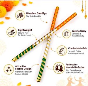Wooden Dandiya Sticks for Garba