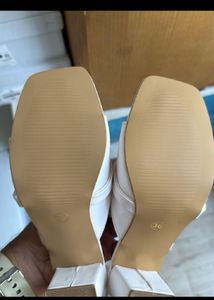 Stylish White Block Heel Sandals
