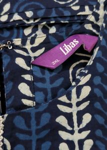 Blue &amp; White Block Print Kurta