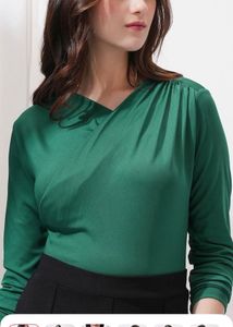 Solid Green Long Sleeve Top
