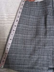Plaid Wrap Skirt with Belt