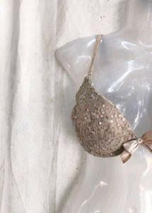 Sparkling Sequin Bra with Bow Detail