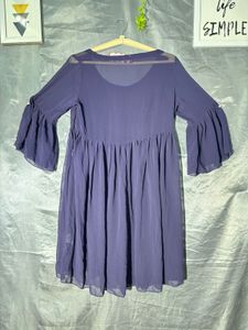 Flowy Purple Bell Sleeve Dress