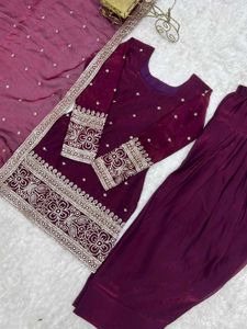 New Unused Premium HeavyEmbroidery FarshiSuit