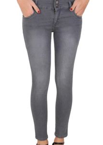 High Waisted Grey Skinny Jeans