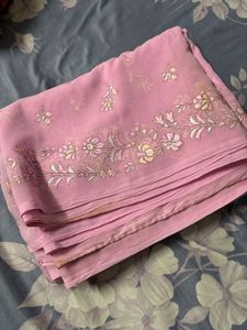 Pink Floral Saree only
