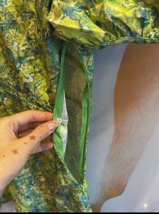 Green Floral Puff Sleeve Dress