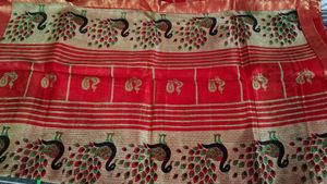 Elegant Red Peacock Saree