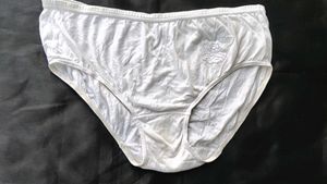 White Briefs with Rose Embroidery