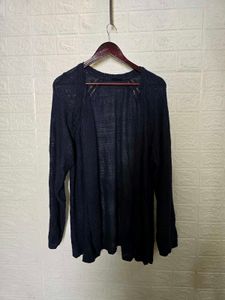 Chic Navy Blue Knit Cardigan