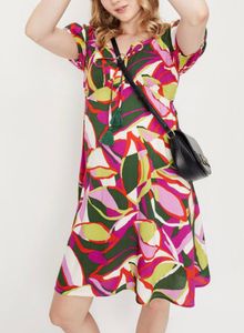 Women Printed Tie-Up Neck Dress | Size : XL