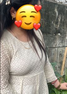 white net ankle length dress
