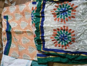 Embroidered White Dupatta dress piece