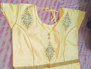 Haldi Special Yellow Silk Anarkali Gown