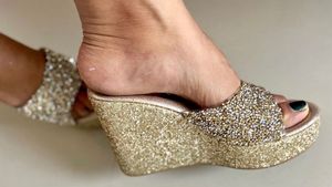 Golden Wedges Bridal For Women
